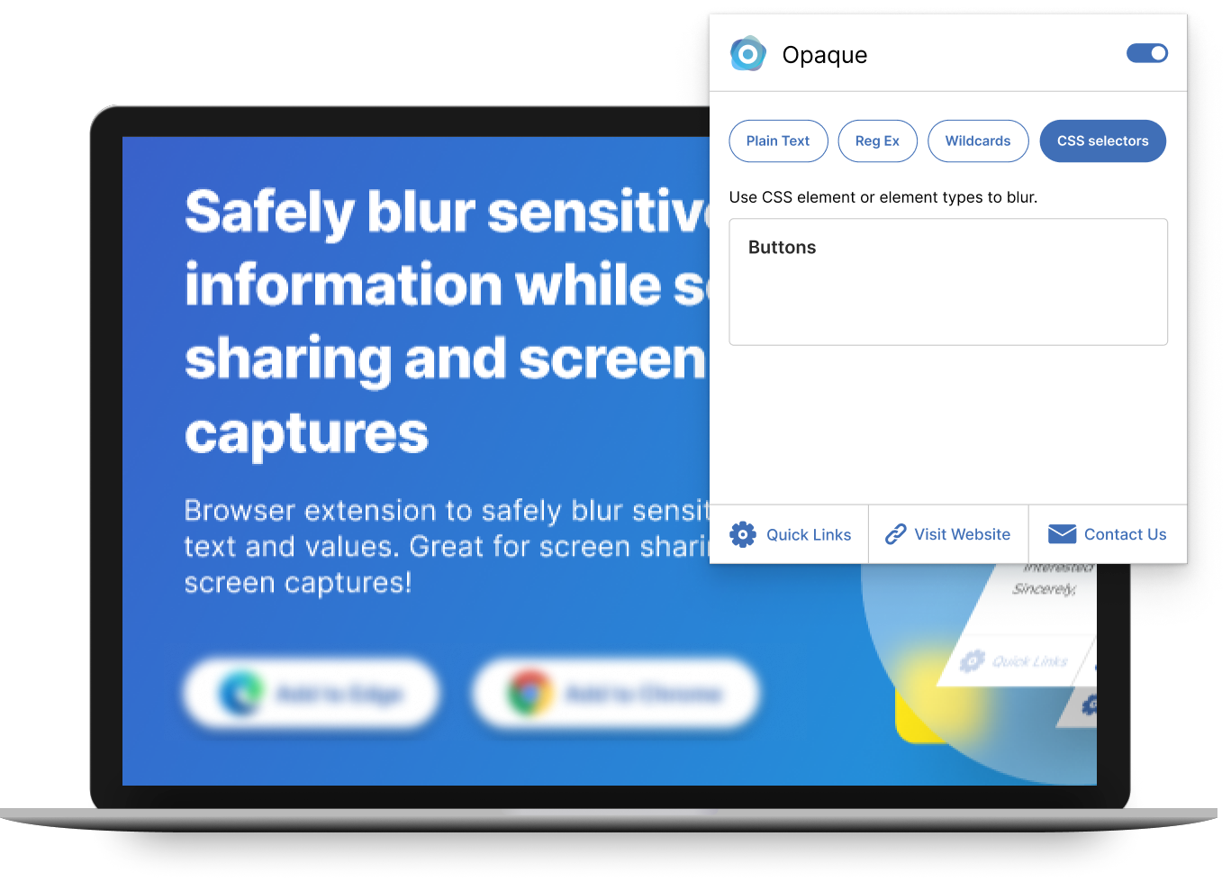 Blur CSS properties and elements screenshot
